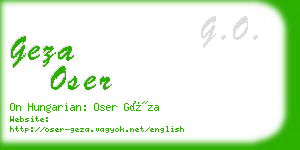 geza oser business card